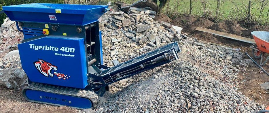 Tigerbite 400 mini concrete crusher being used