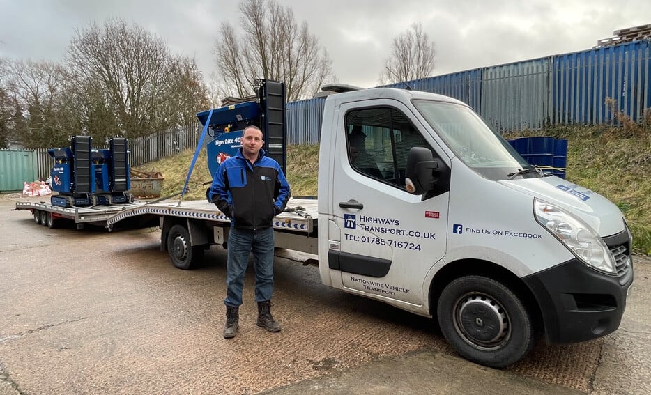 Highways Transport Van with Mini crushers on trailer